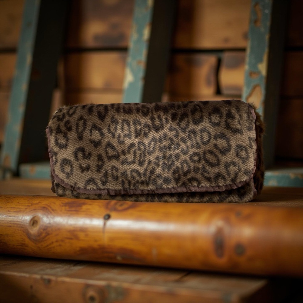 La Maison De La Fausse Fourrure Paris Leopard Print Clutch or Jewelry Case